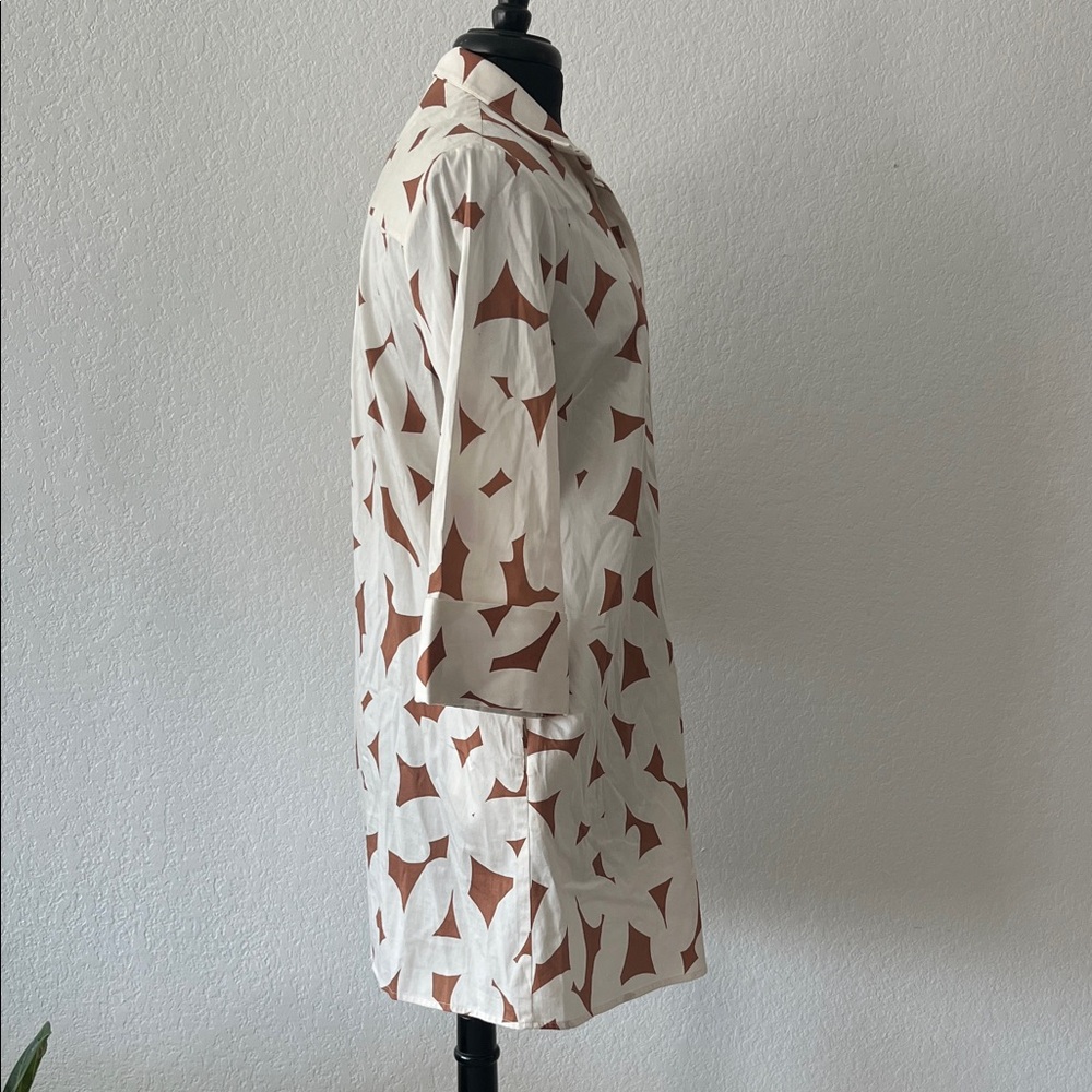 Tuckernuck Cream And Brown Patterned Button-Up Dr… - image 6